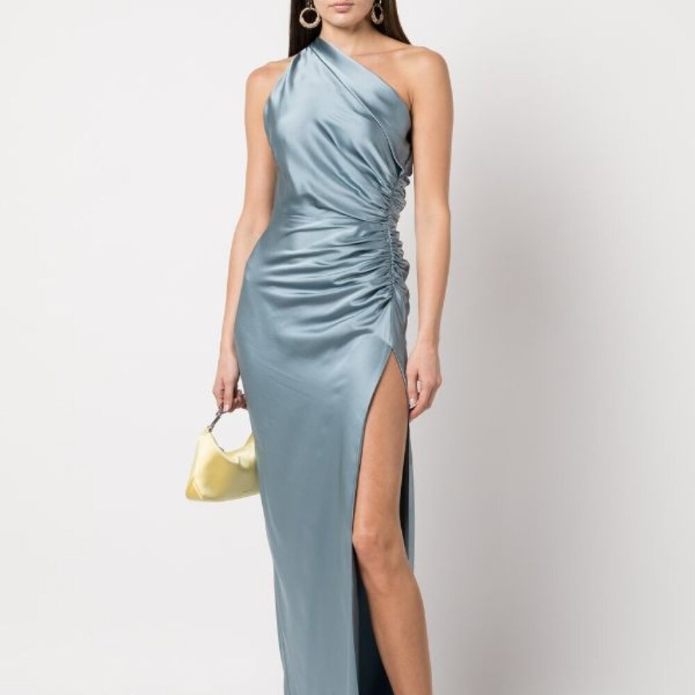 Michelle Mason Gathered-detail silk gown